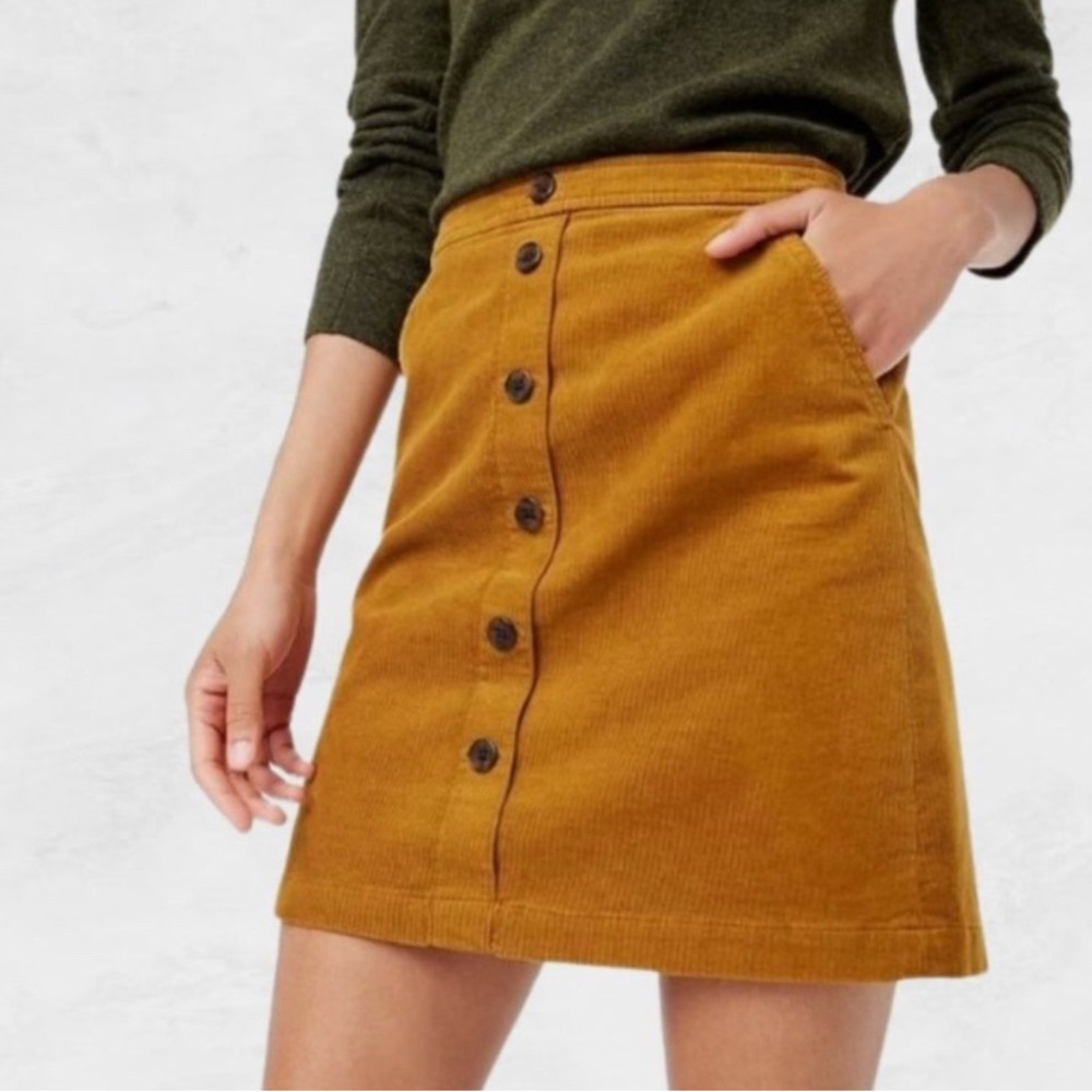 J Crew Factory Corduroy Button-Front A Line Mini Skirt - New in package!